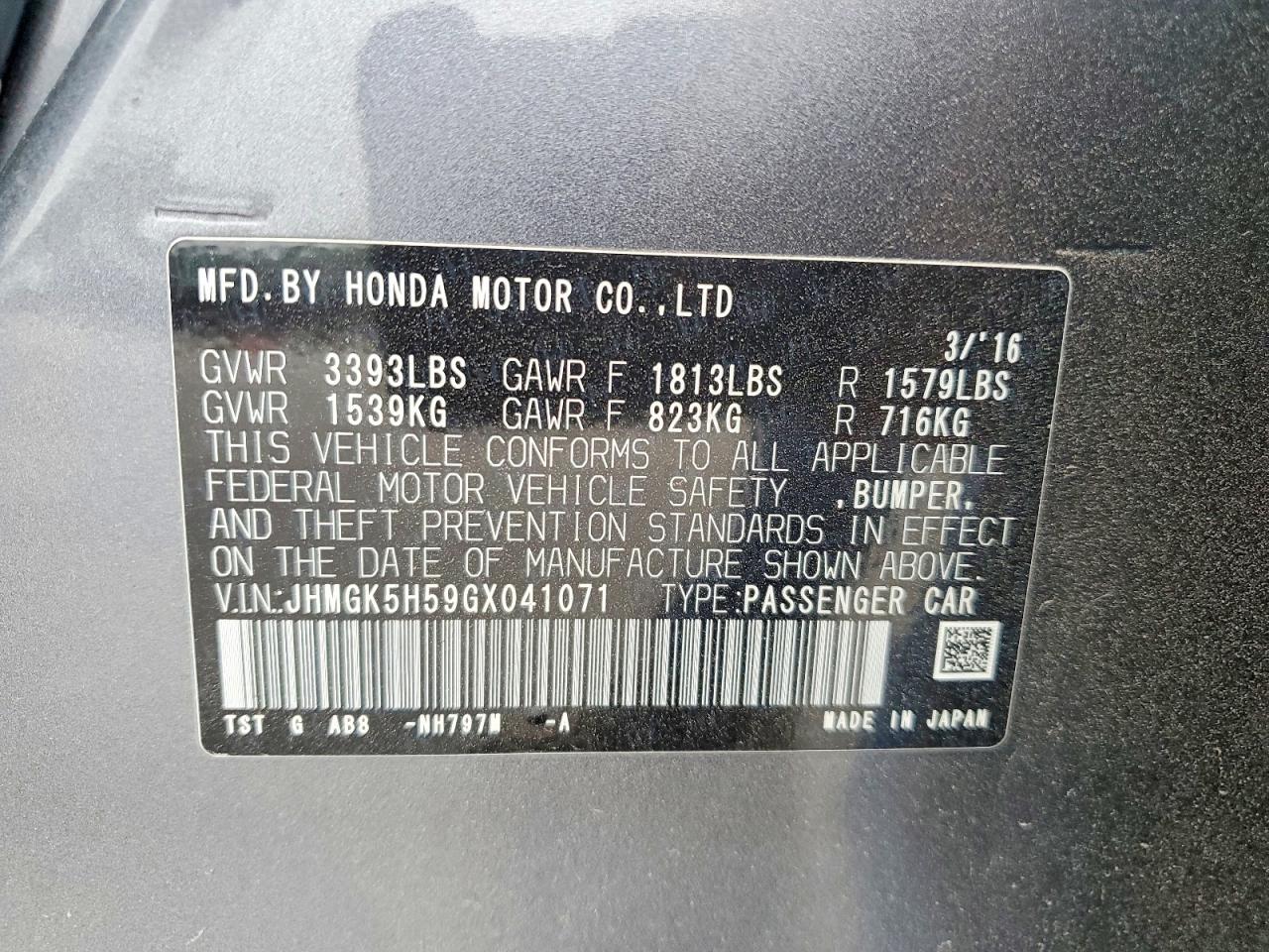 2016 HONDA FIT