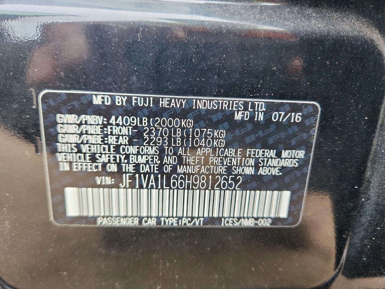 2017 SUBARU WRX