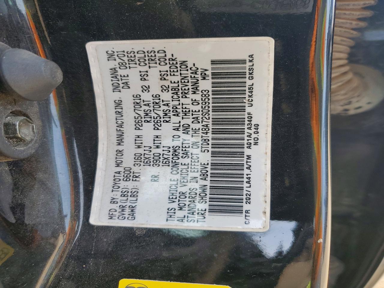 2002 TOYOTA SEQUOIA