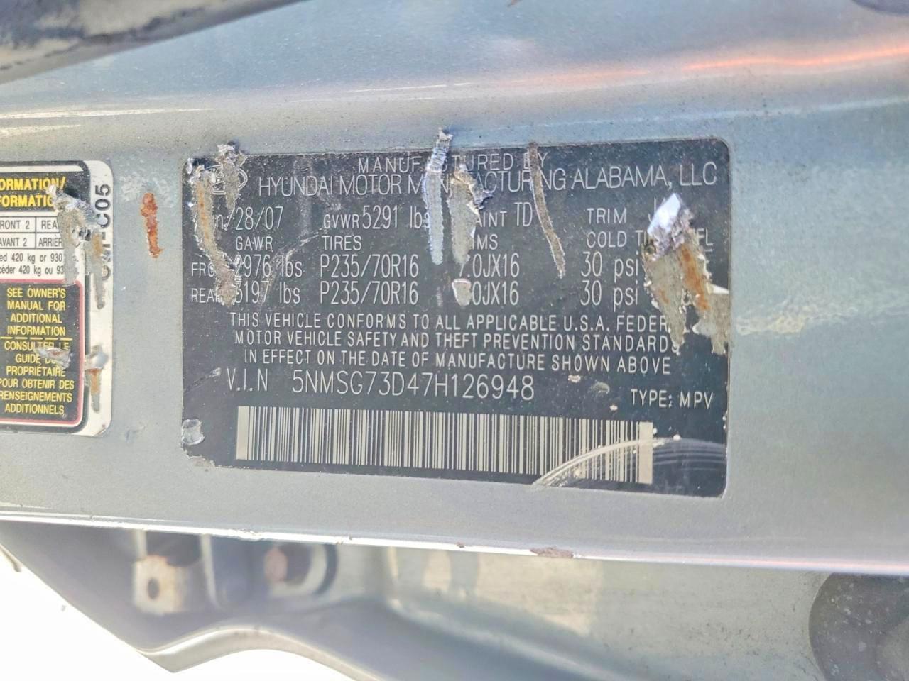 2007 HYUNDAI SANTA FE