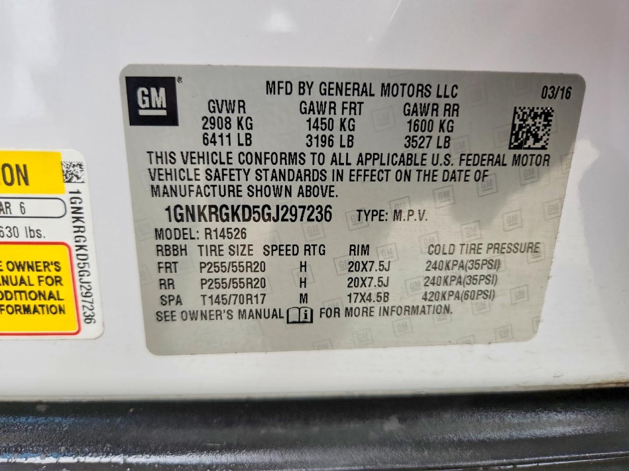 2016 CHEVROLET TRAVERSE