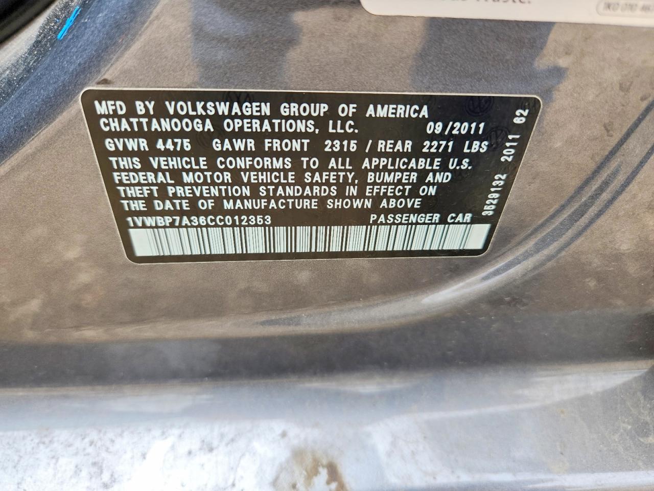 2012 VOLKSWAGEN PASSAT