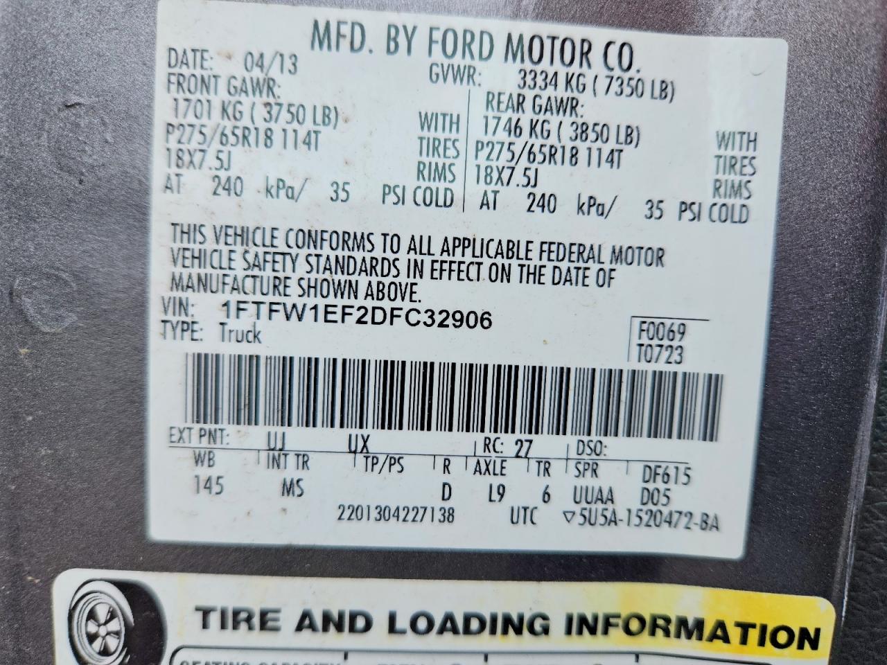 2013 FORD F150