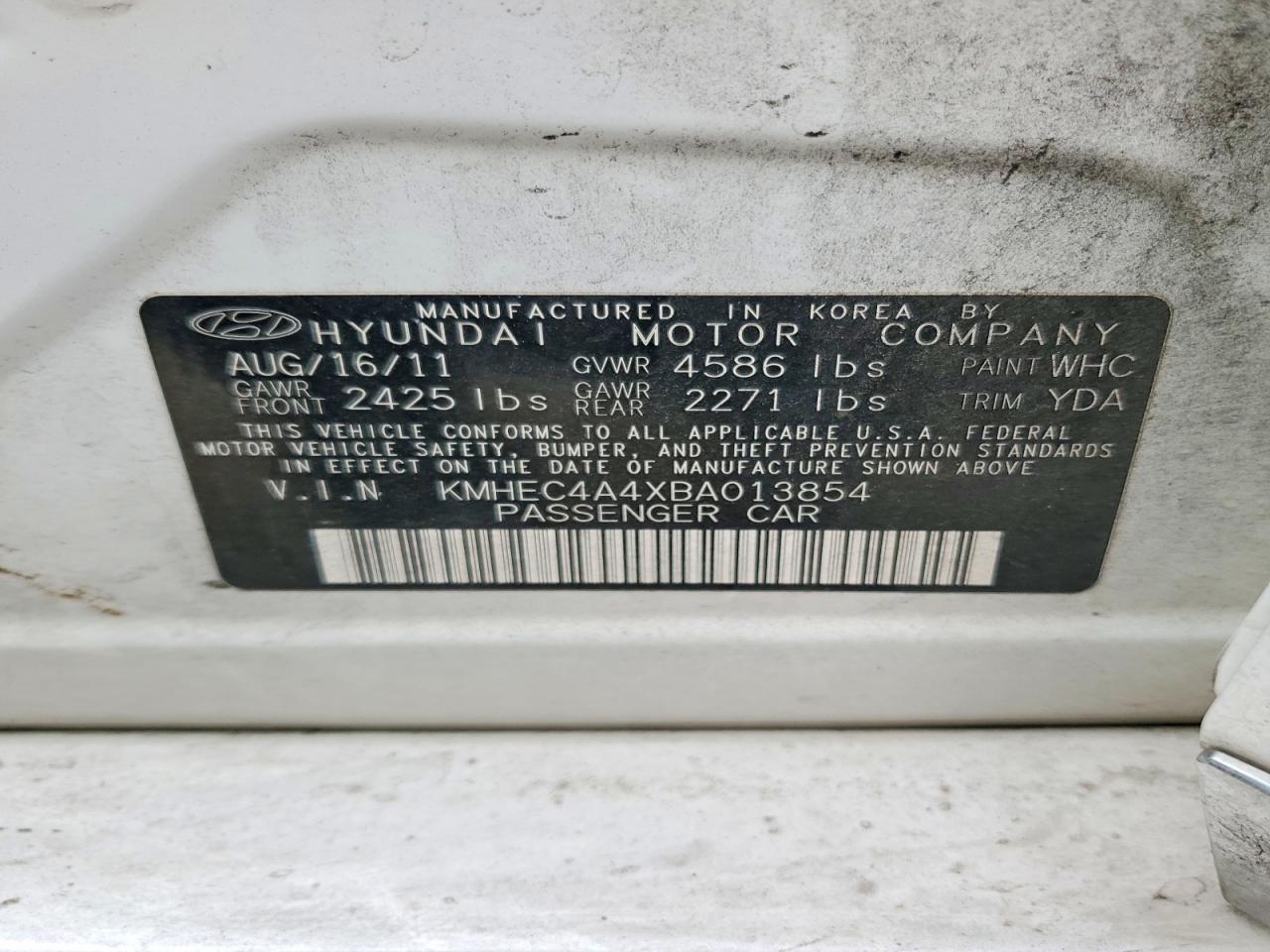 2011 HYUNDAI SONATA