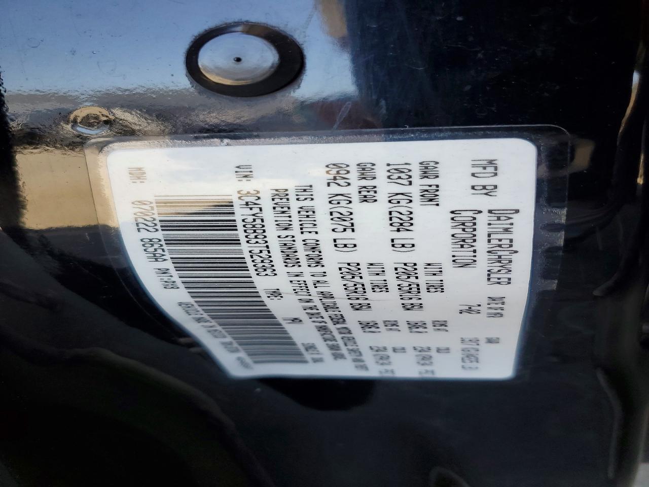 2003 CHRYSLER PT CRUISER