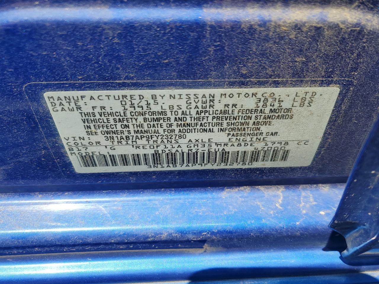 2015 NISSAN SENTRA