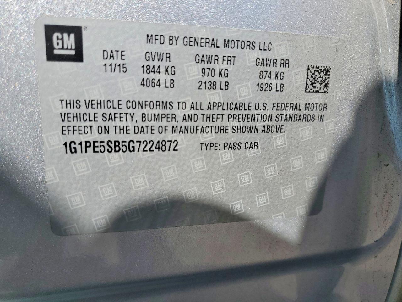 2016 CHEVROLET CRUZE
