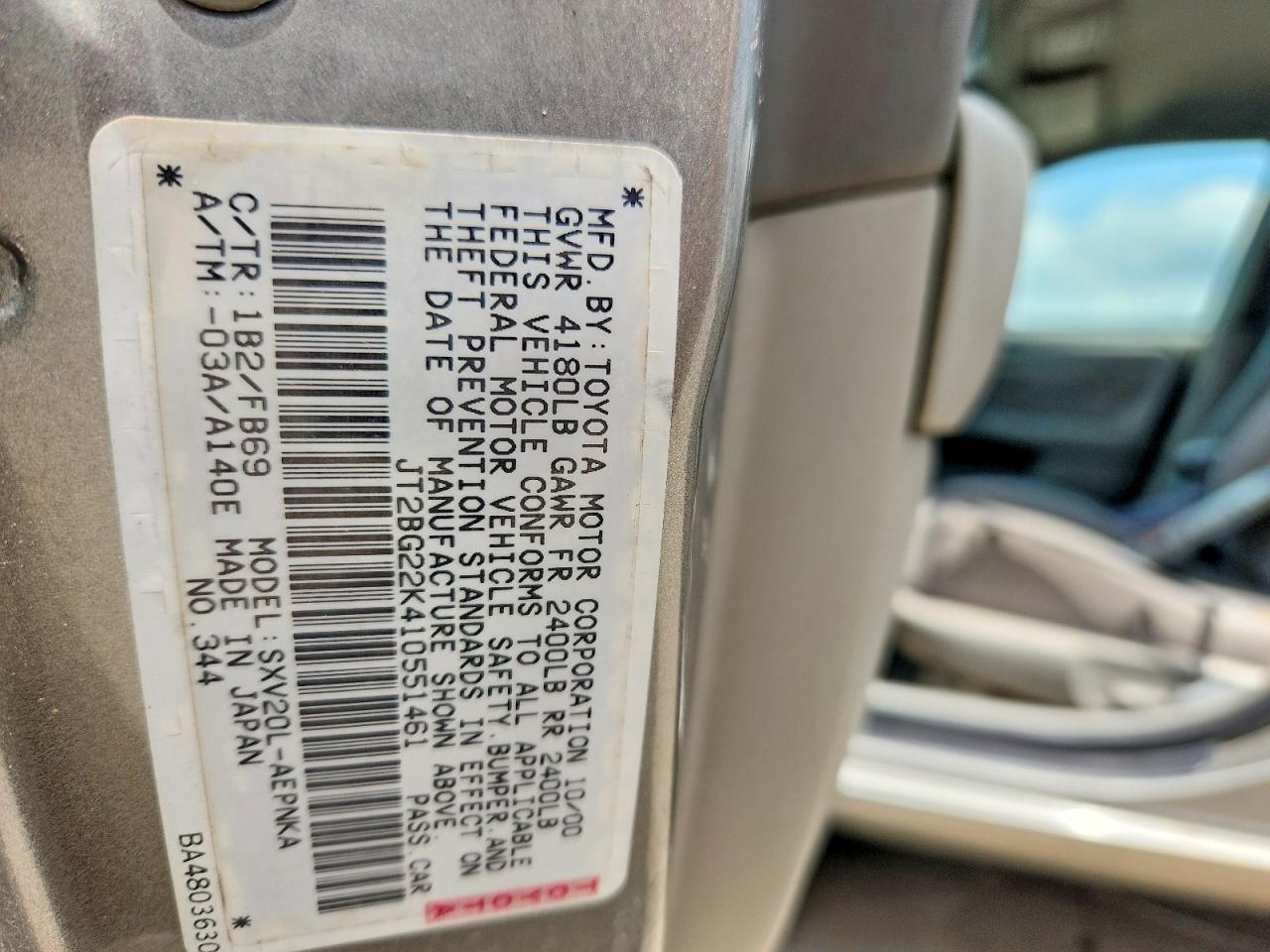 2001 TOYOTA CAMRY