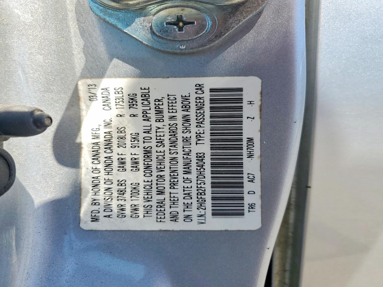 2013 HONDA CIVIC