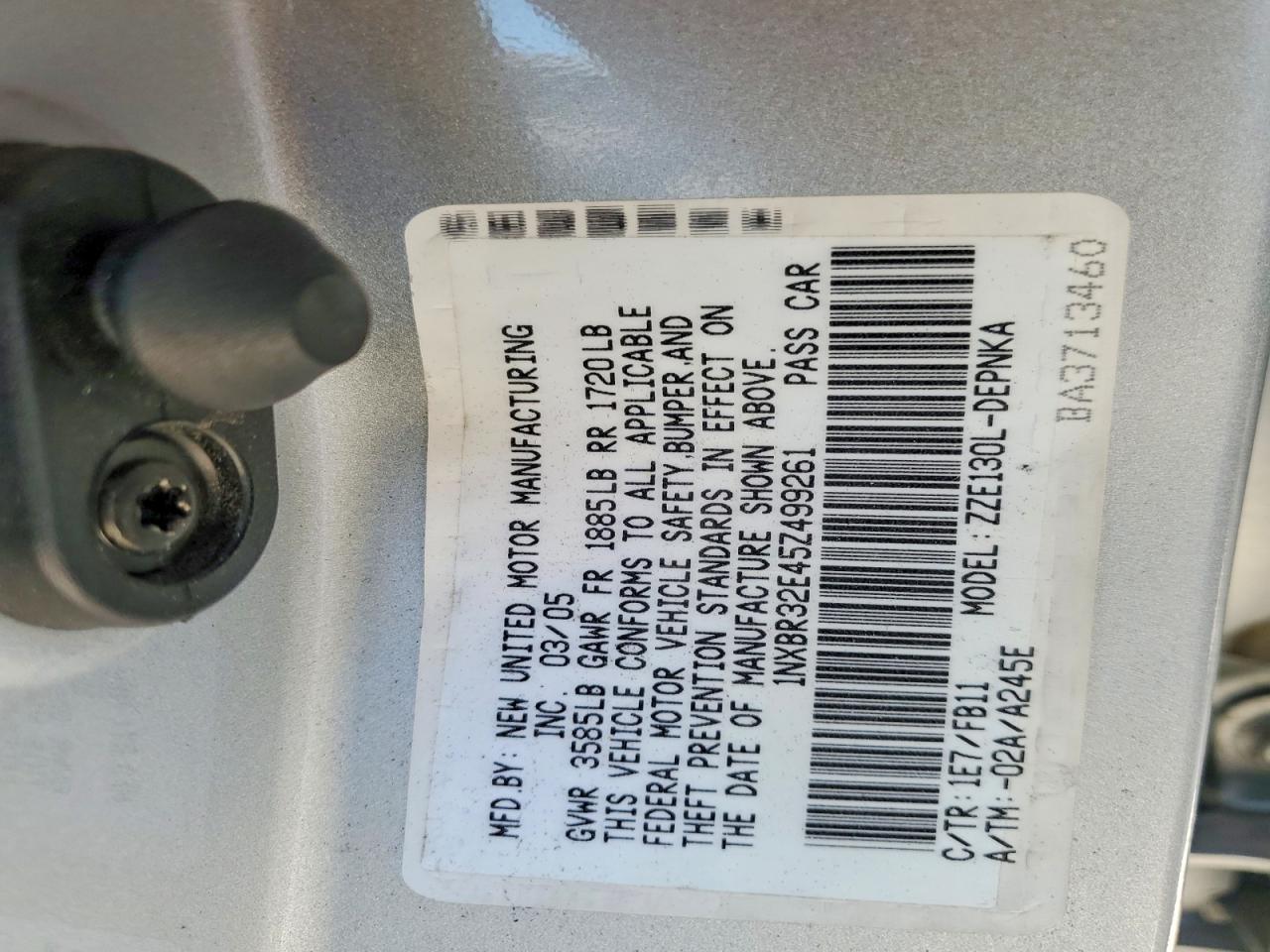 2005 TOYOTA COROLLA