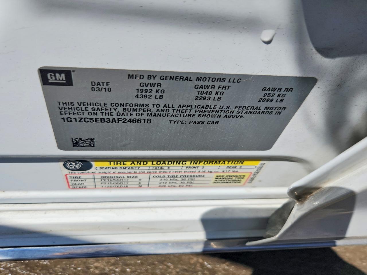 2010 CHEVROLET MALIBU