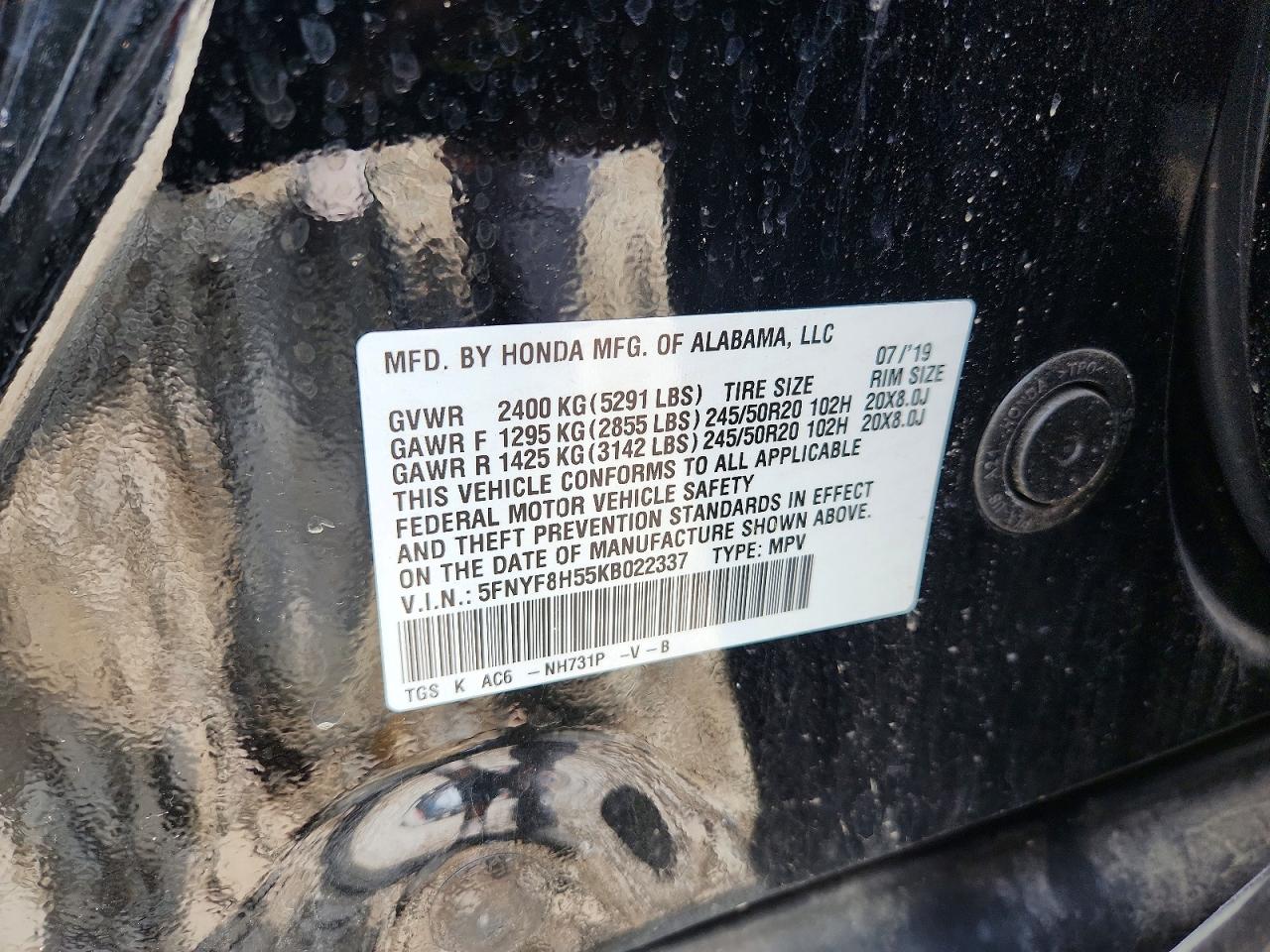 2019 HONDA PASSPORT