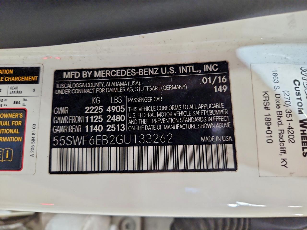 2016 MERCEDES-BENZ C-CLASS