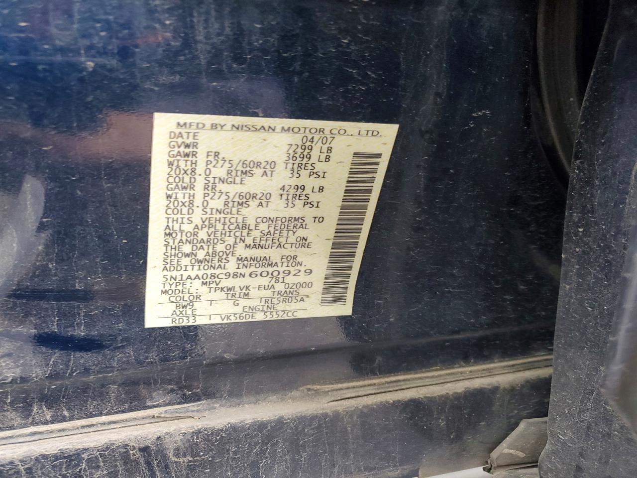 2008 NISSAN ARMADA