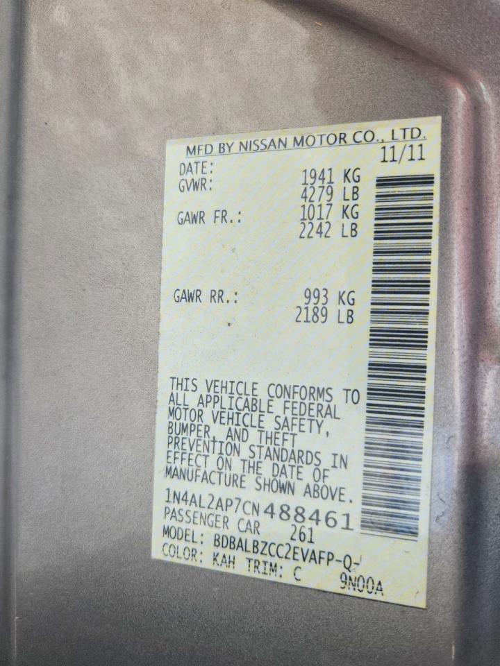 2012 NISSAN ALTIMA