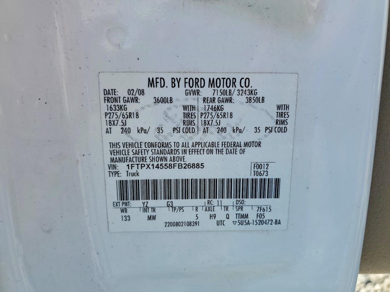 2008 FORD F150