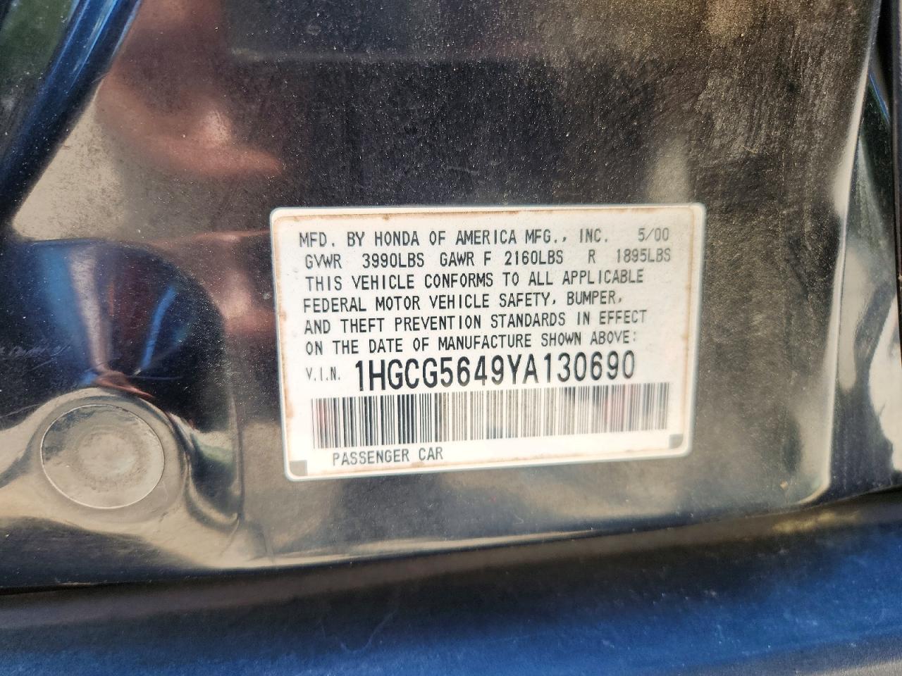 2000 HONDA ACCORD