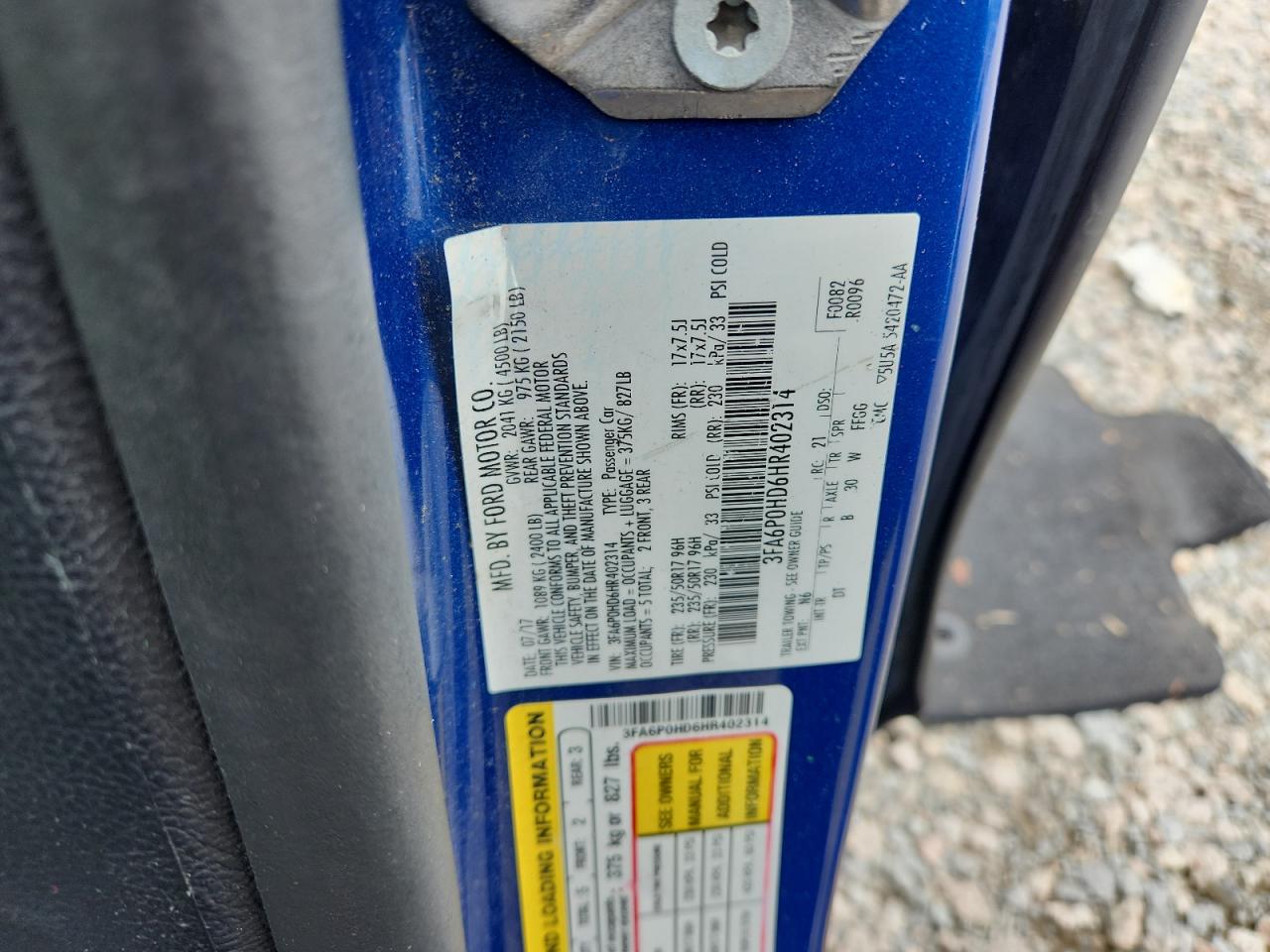 2017 FORD FUSION