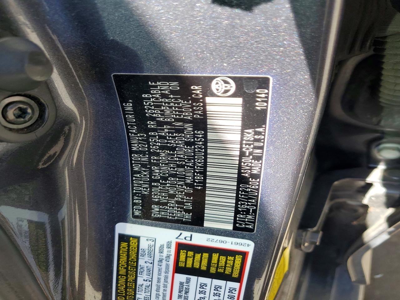 2013 TOYOTA CAMRY