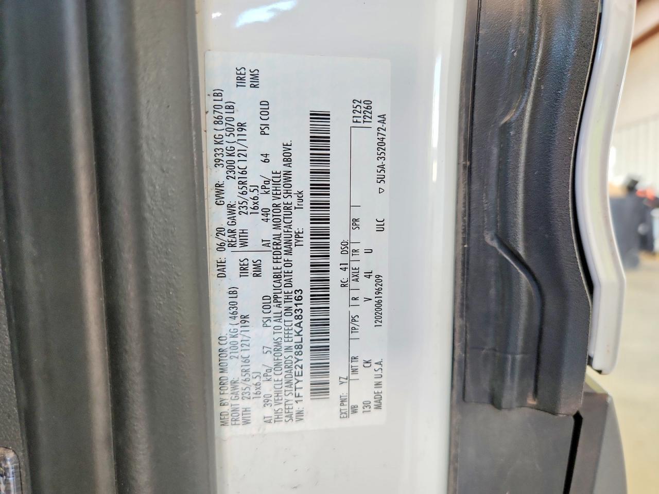 2020 FORD TRANSIT