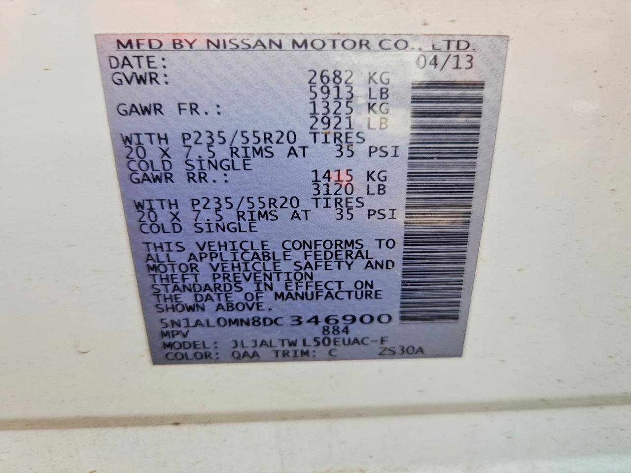 2013 INFINITI JX35