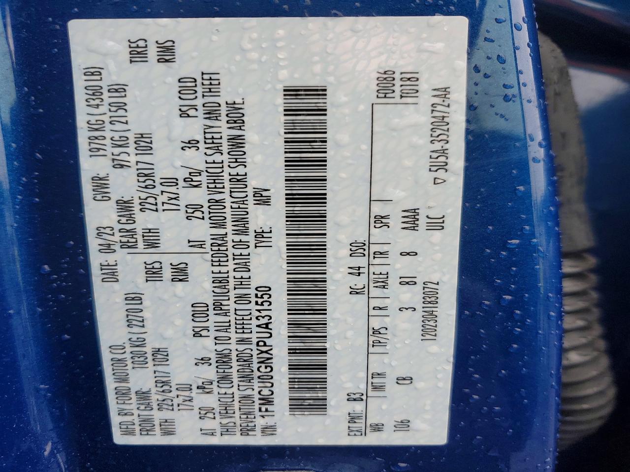 2023 FORD ESCAPE ACT