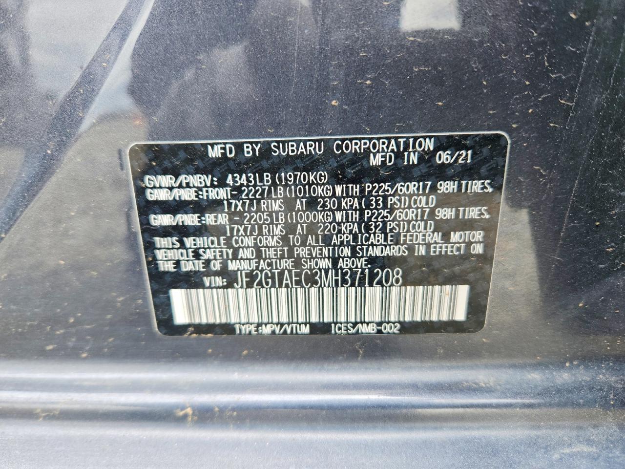 2021 SUBARU CROSSTREK