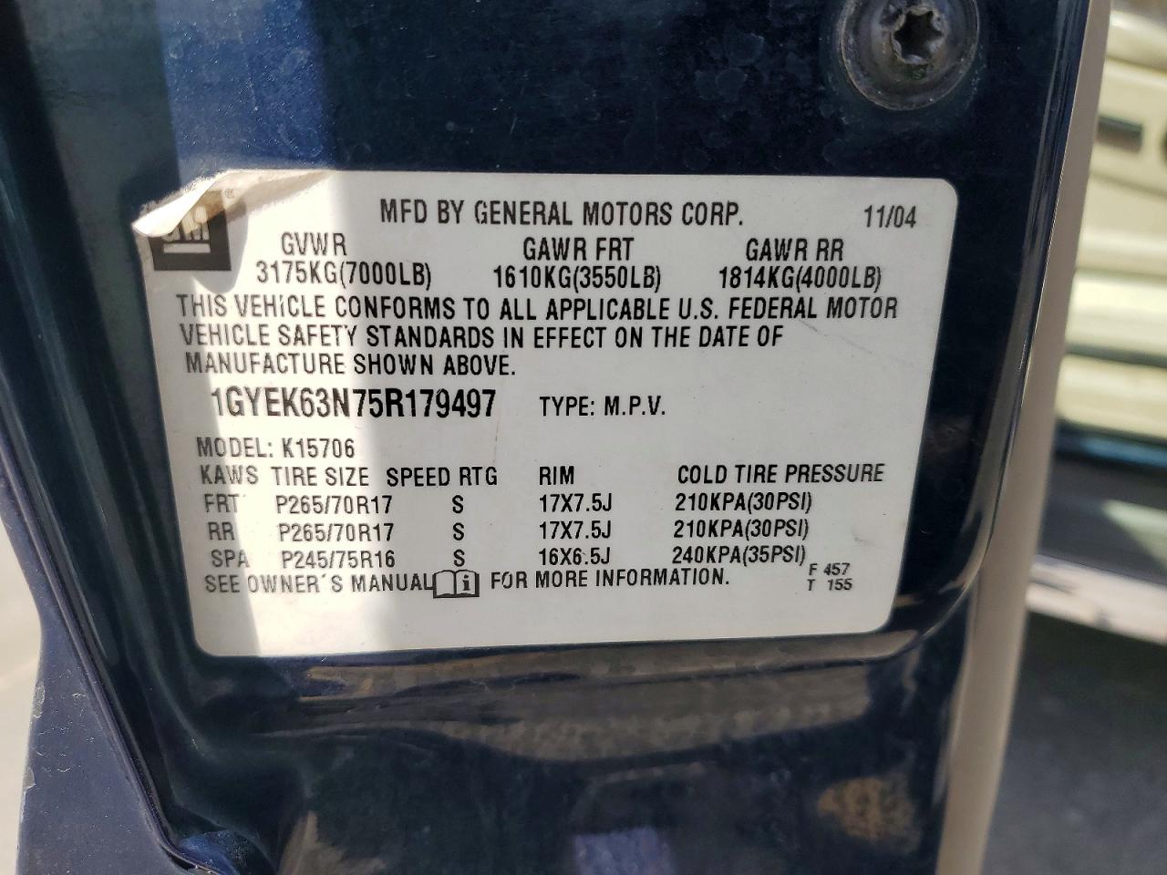 2005 CADILLAC ESCALADE