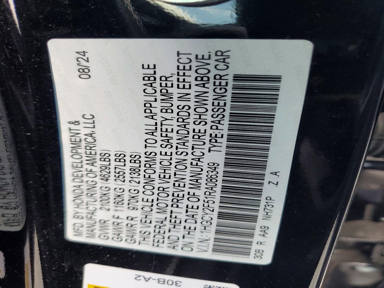 2024 HONDA ACCORD