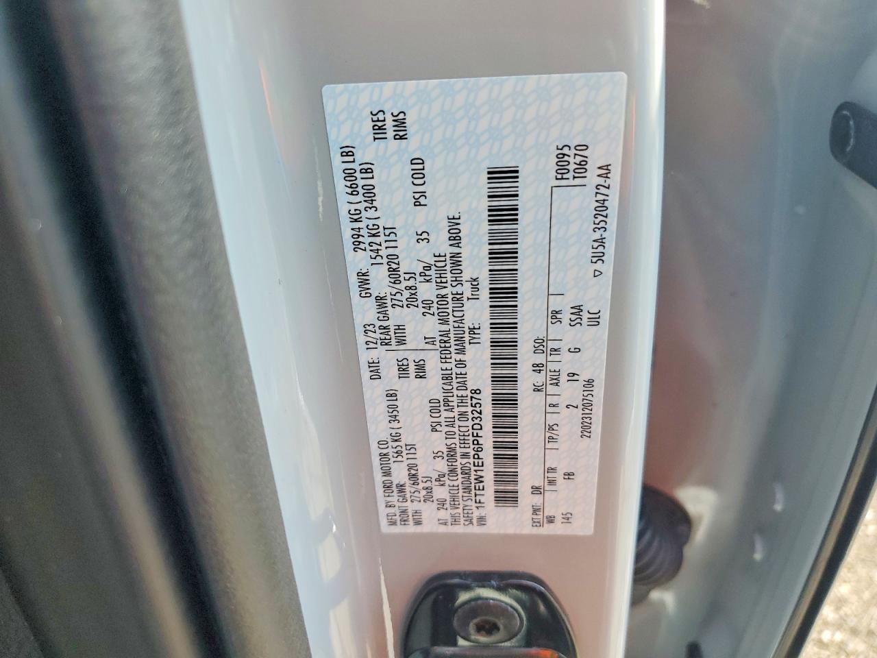 2023 FORD F150