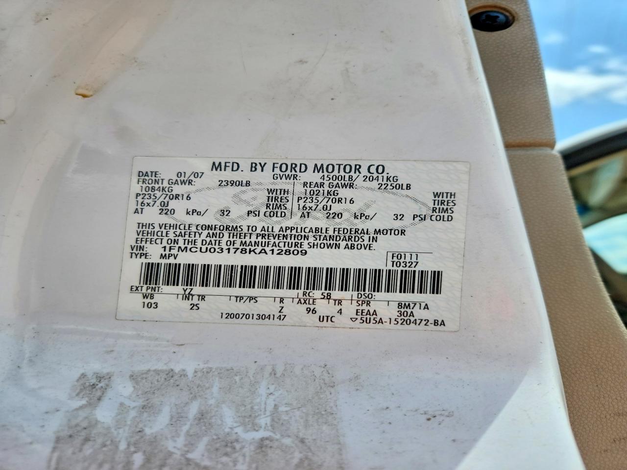 2008 FORD ESCAPE