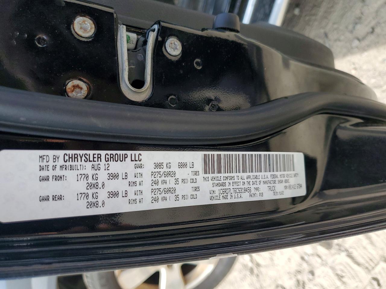 2012 DODGE RAM 1500