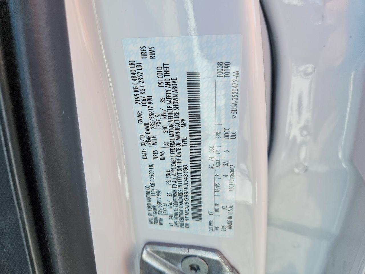 2017 FORD ESCAPE