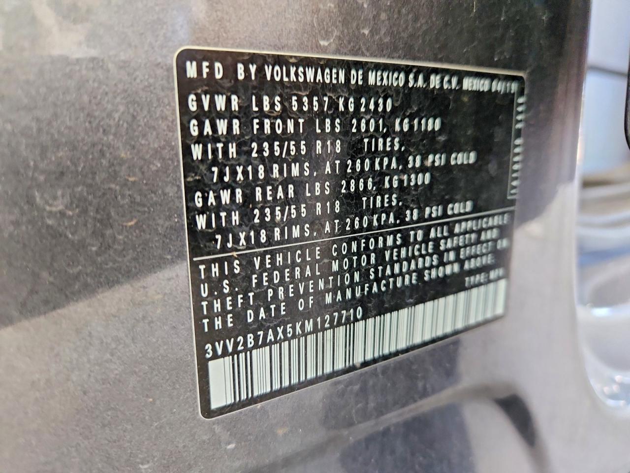 2019 VOLKSWAGEN TIGUAN