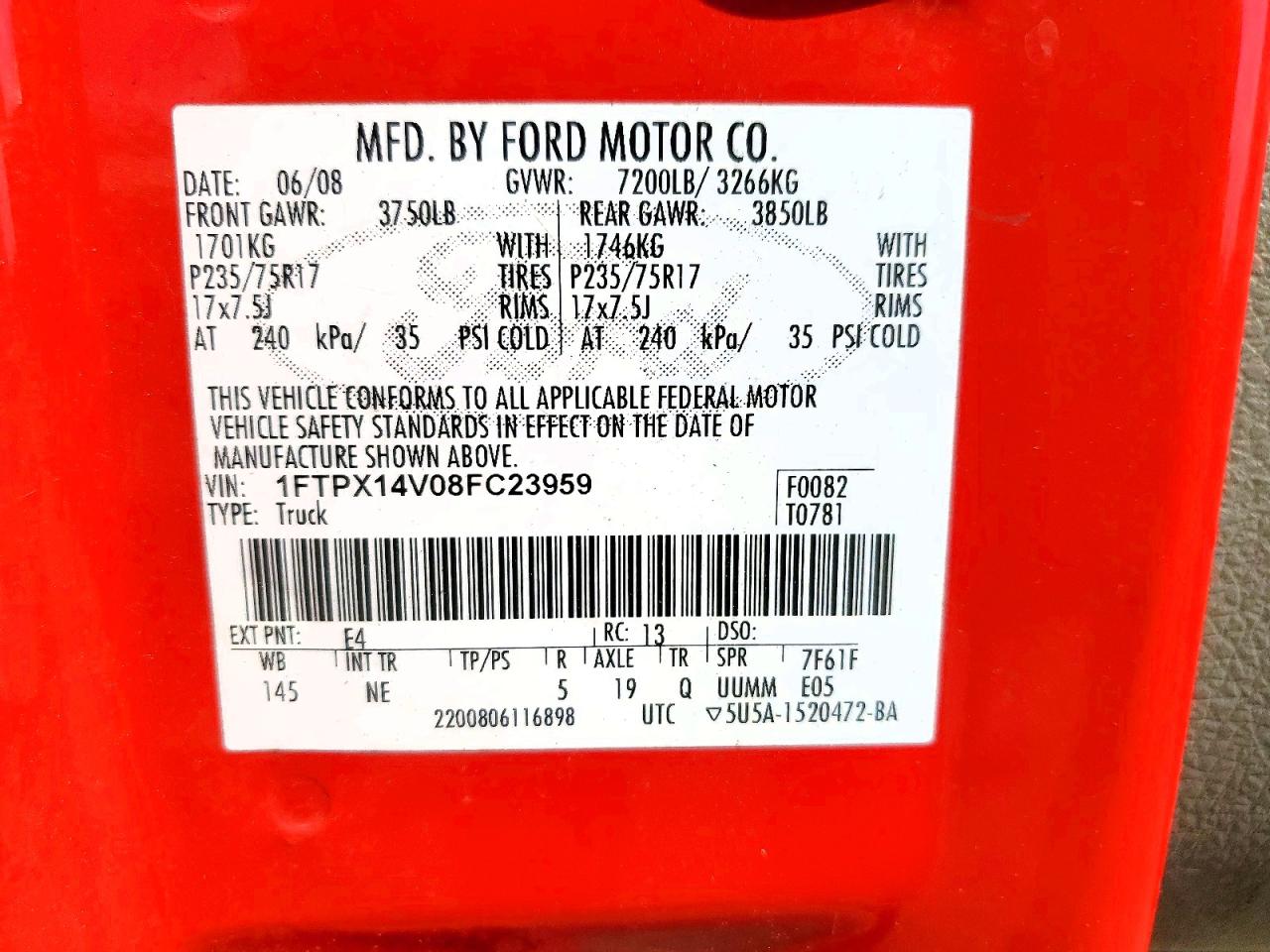 2008 FORD F150
