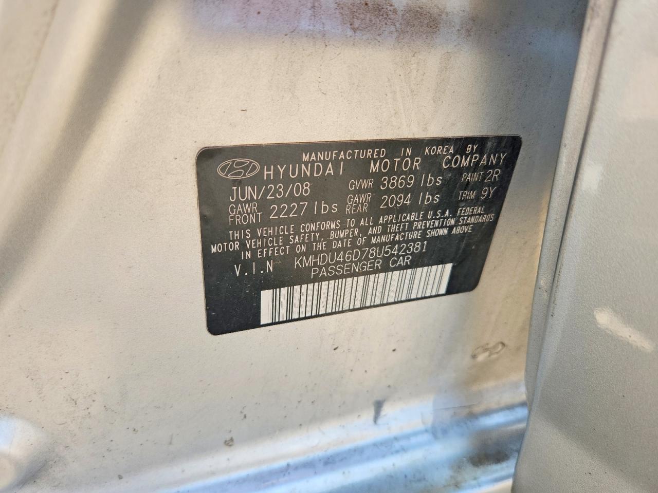 2008 HYUNDAI ELANTRA