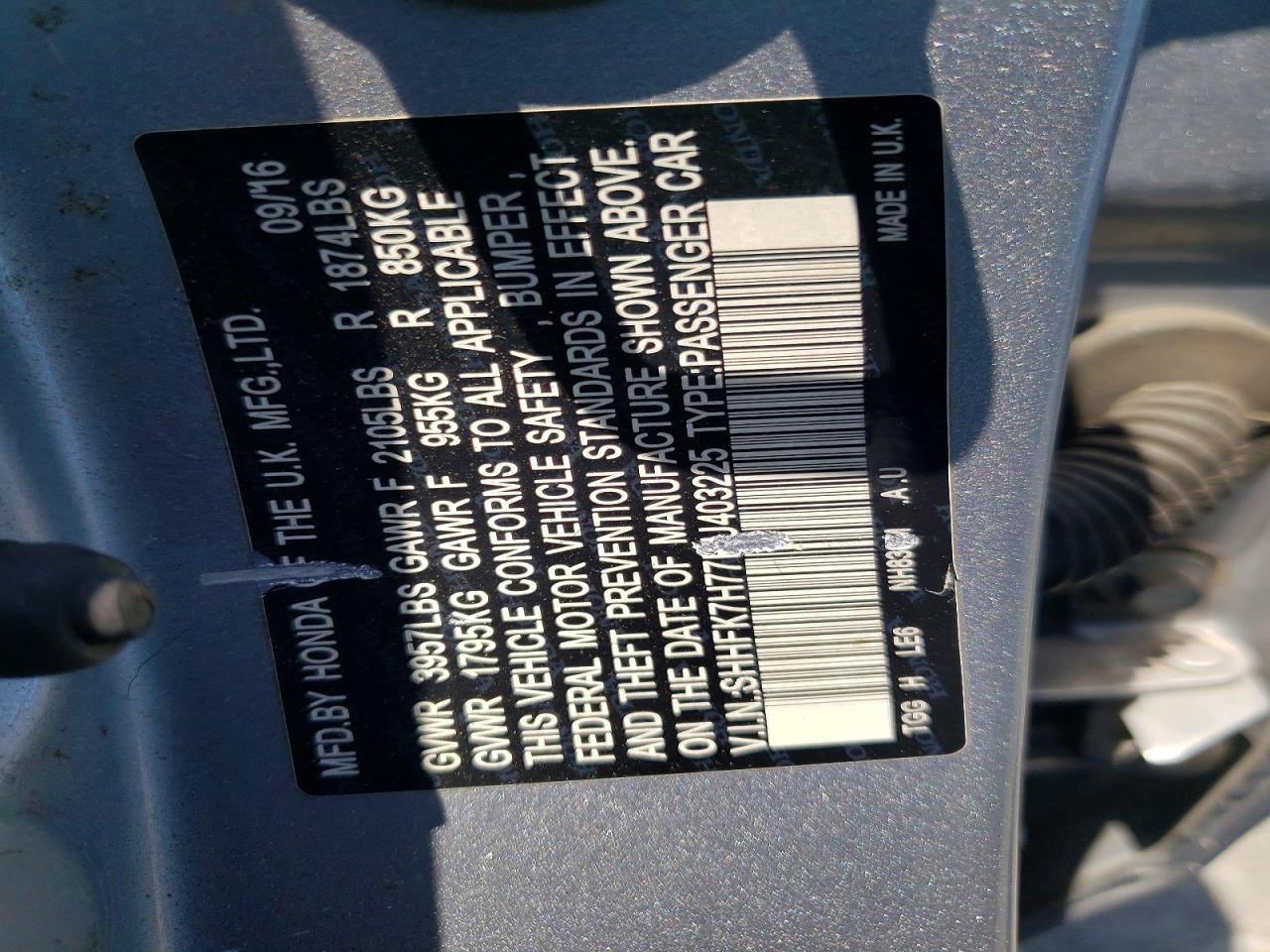 2017 HONDA CIVIC