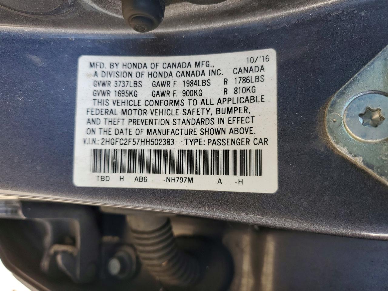2017 HONDA CIVIC