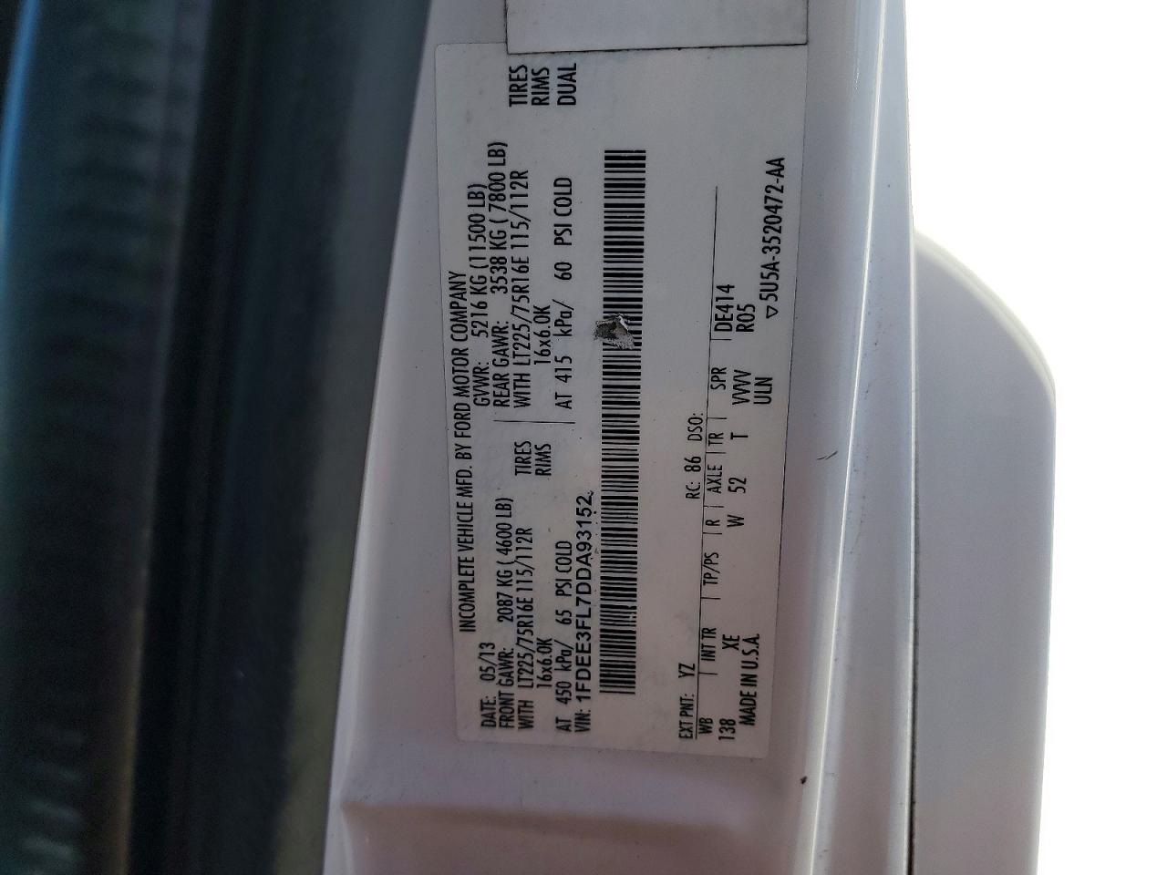 2013 FORD ECONOLINE
