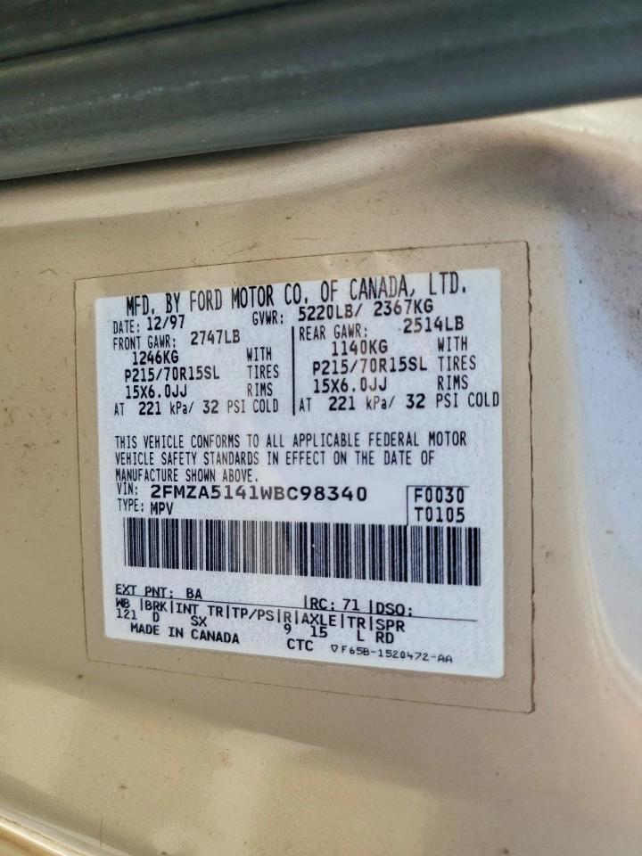 1998 FORD WINDSTAR