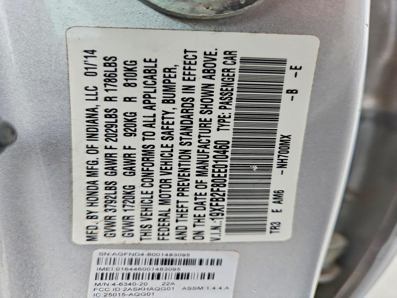 2014 HONDA CIVIC