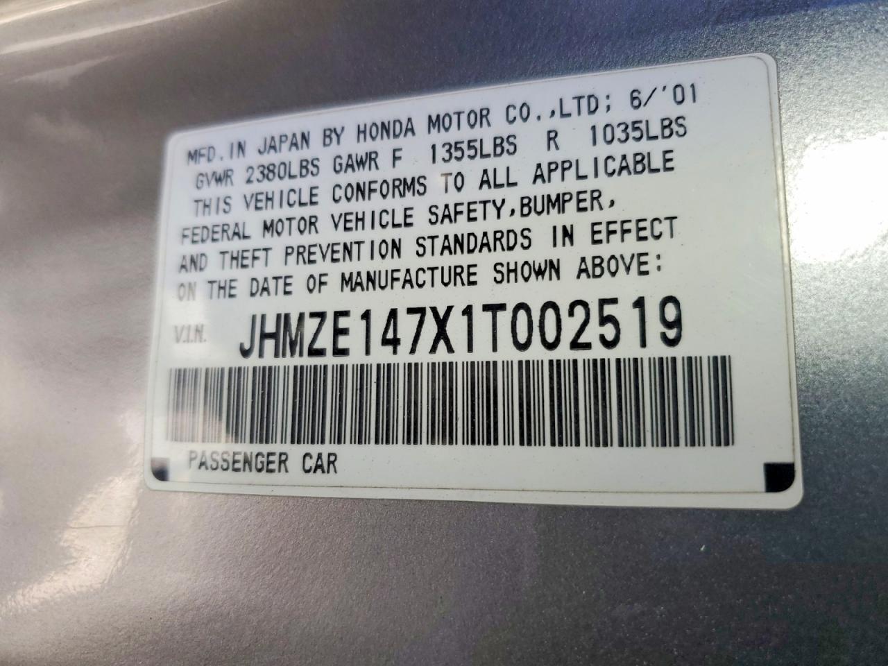 2001 HONDA INSIGHT