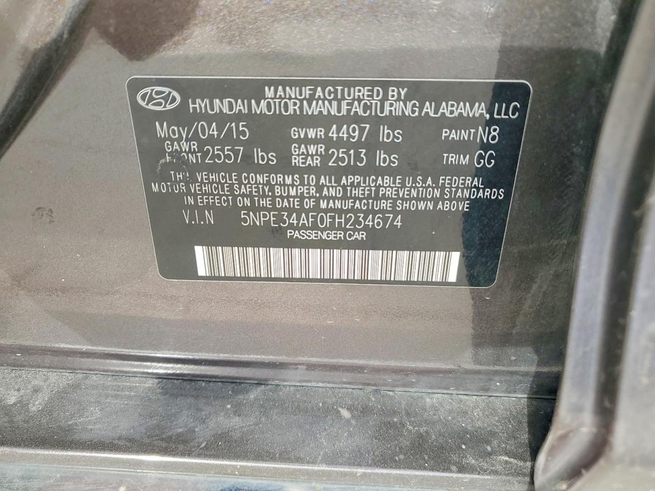 2015 HYUNDAI SONATA