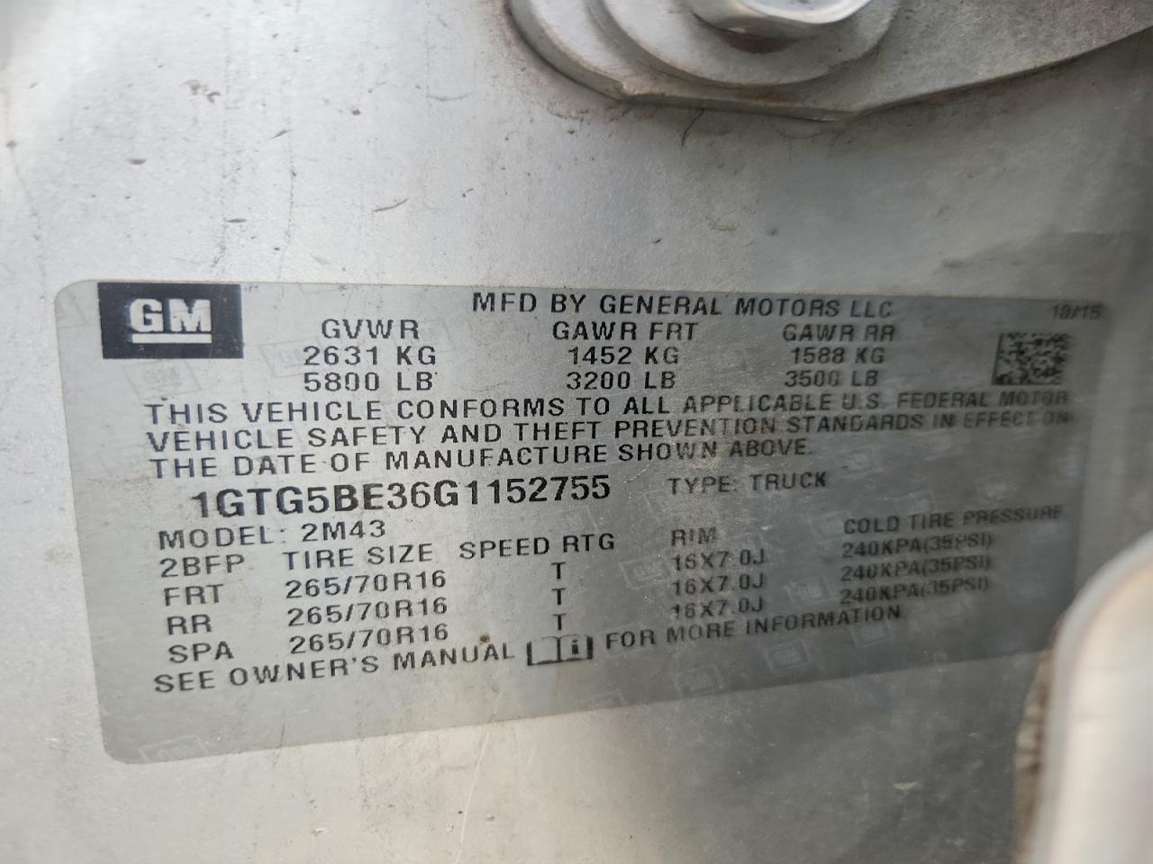 2016 GMC CANYON