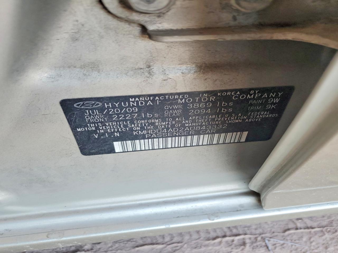 2010 HYUNDAI ELANTRA