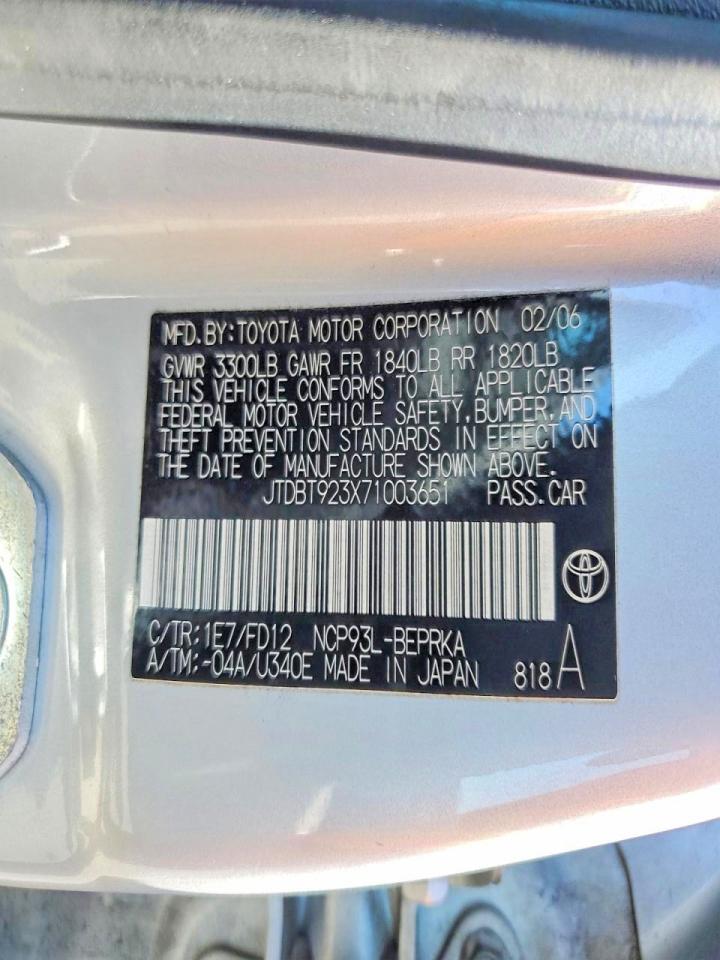 2007 TOYOTA YARIS
