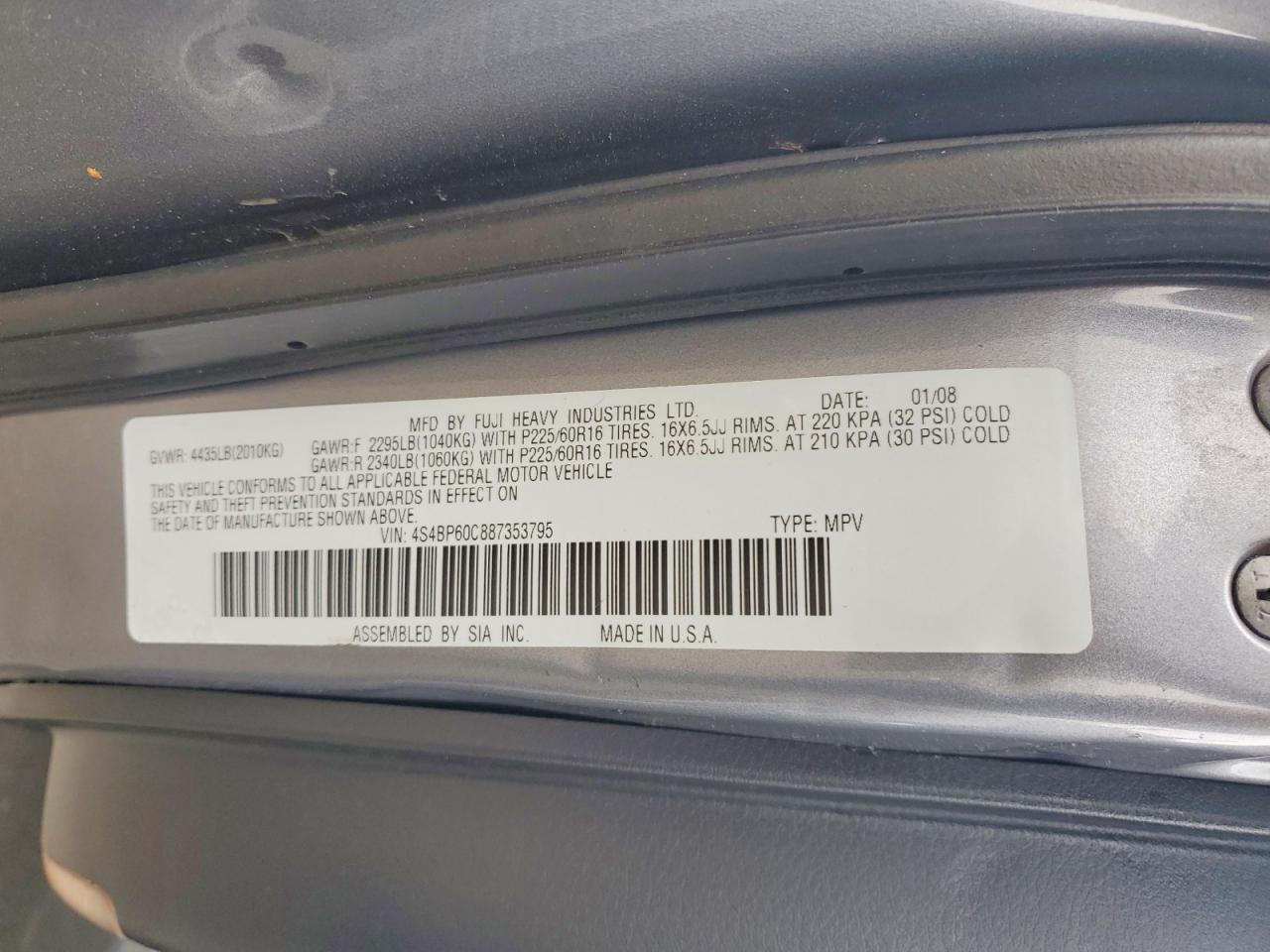 2008 SUBARU LEGACY