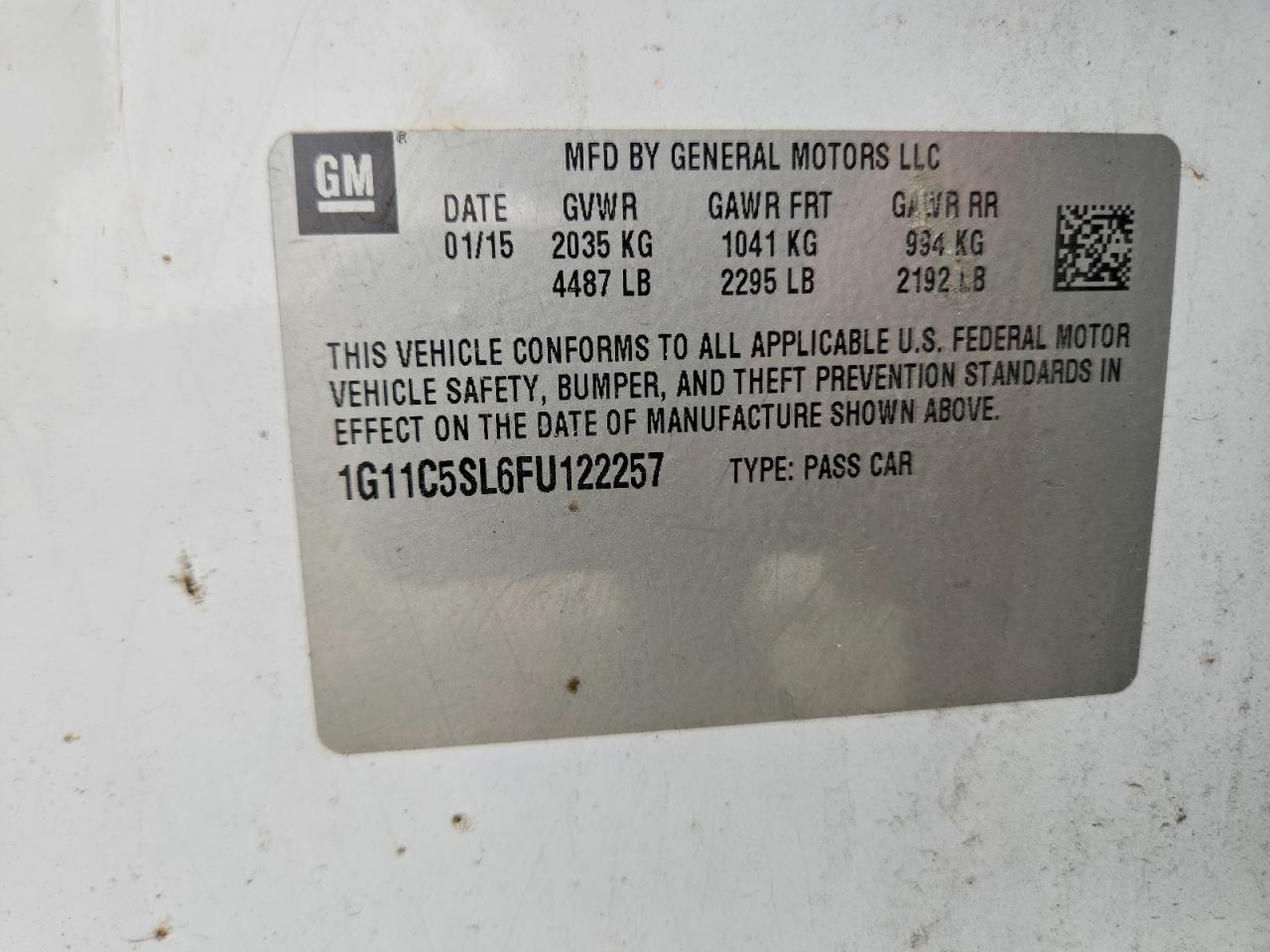 2015 CHEVROLET MALIBU
