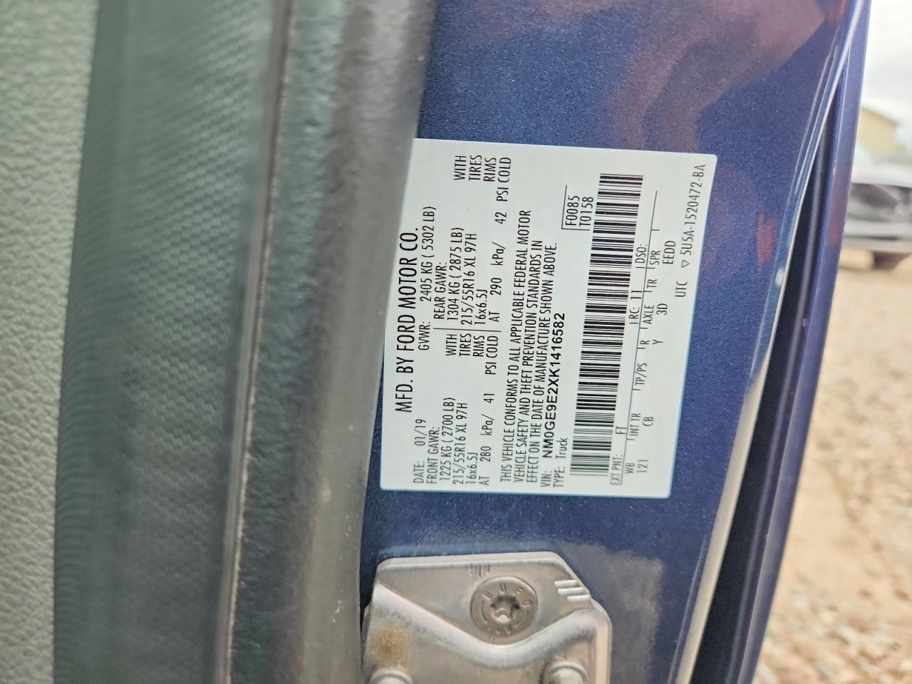 2019 FORD TRANSIT LO