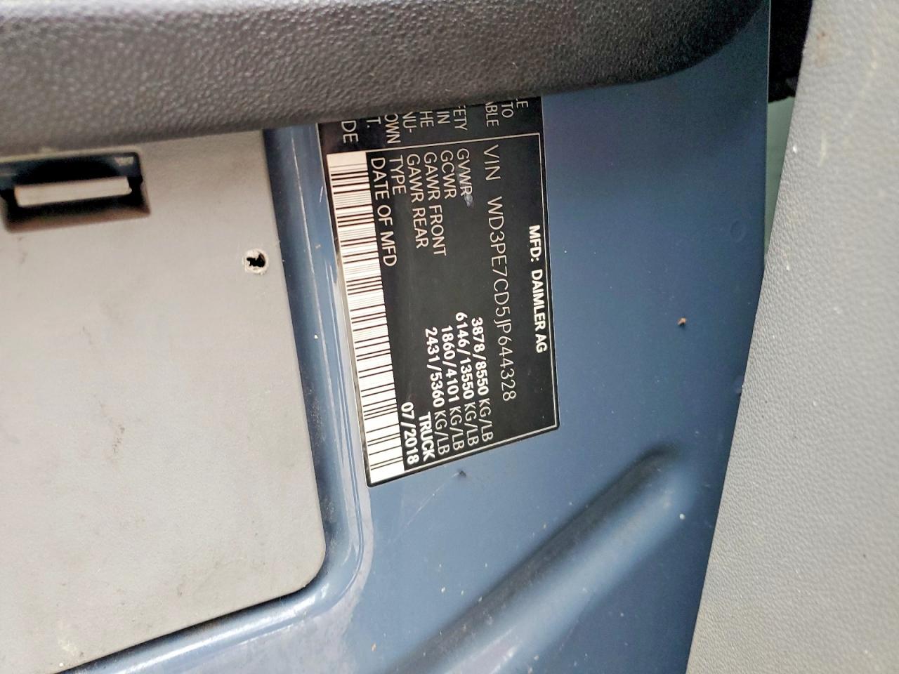 2018 MERCEDES BENZ SPRINTER